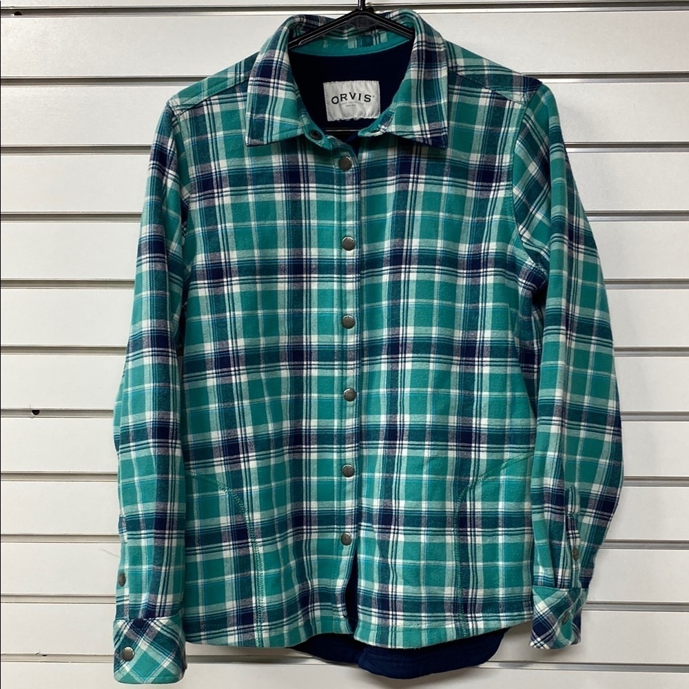 Orvis Green‎ and Blue Casual Button Down Shirt